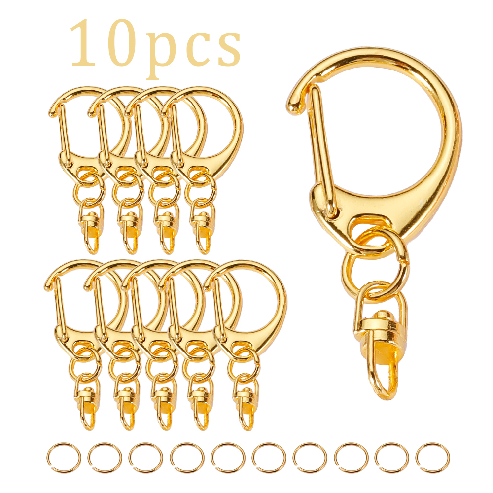 10 stuks C-gesp draaisluiting sleutelhanger 8 vorm sleutelhanger sleutelhanger ring metalen haken clip kleine sluitingen sieraden maken: Blauw