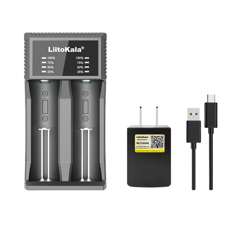 VeitoKala Lii-MP2 Lii-D4XL Lii-C2 18650 21700 Chargeur De Batterie Rechargeable Et Power Bank QC3.0 Entrée/Sortie Affichage Numérique: Autre