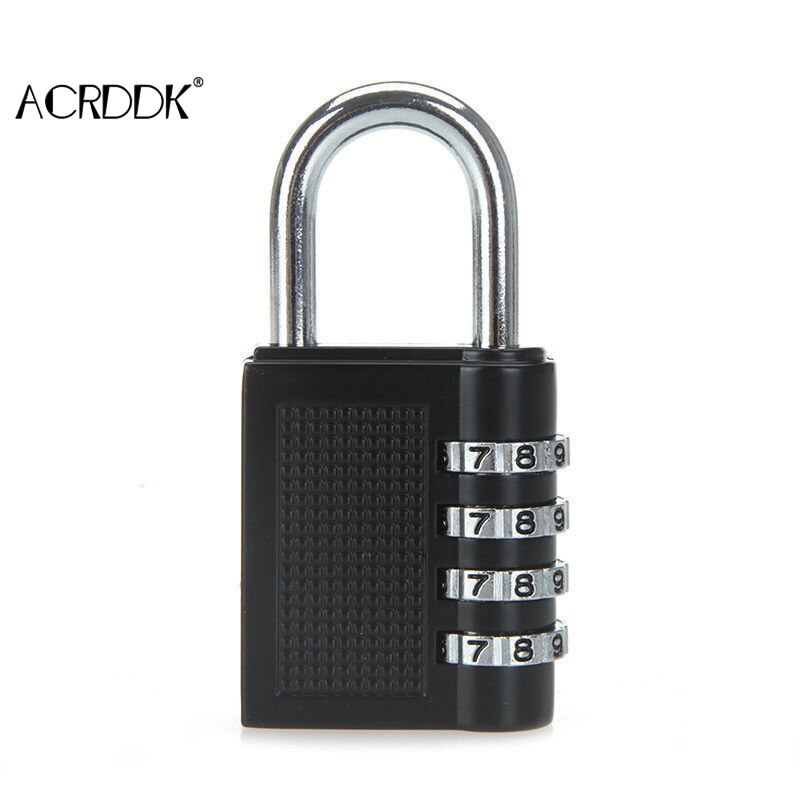 Heavy Duty 4 Dial Digit Combination Lock Weatherproof Protection Security Padlock Outdoor Safety Code Lock Black Home Security: Default Title