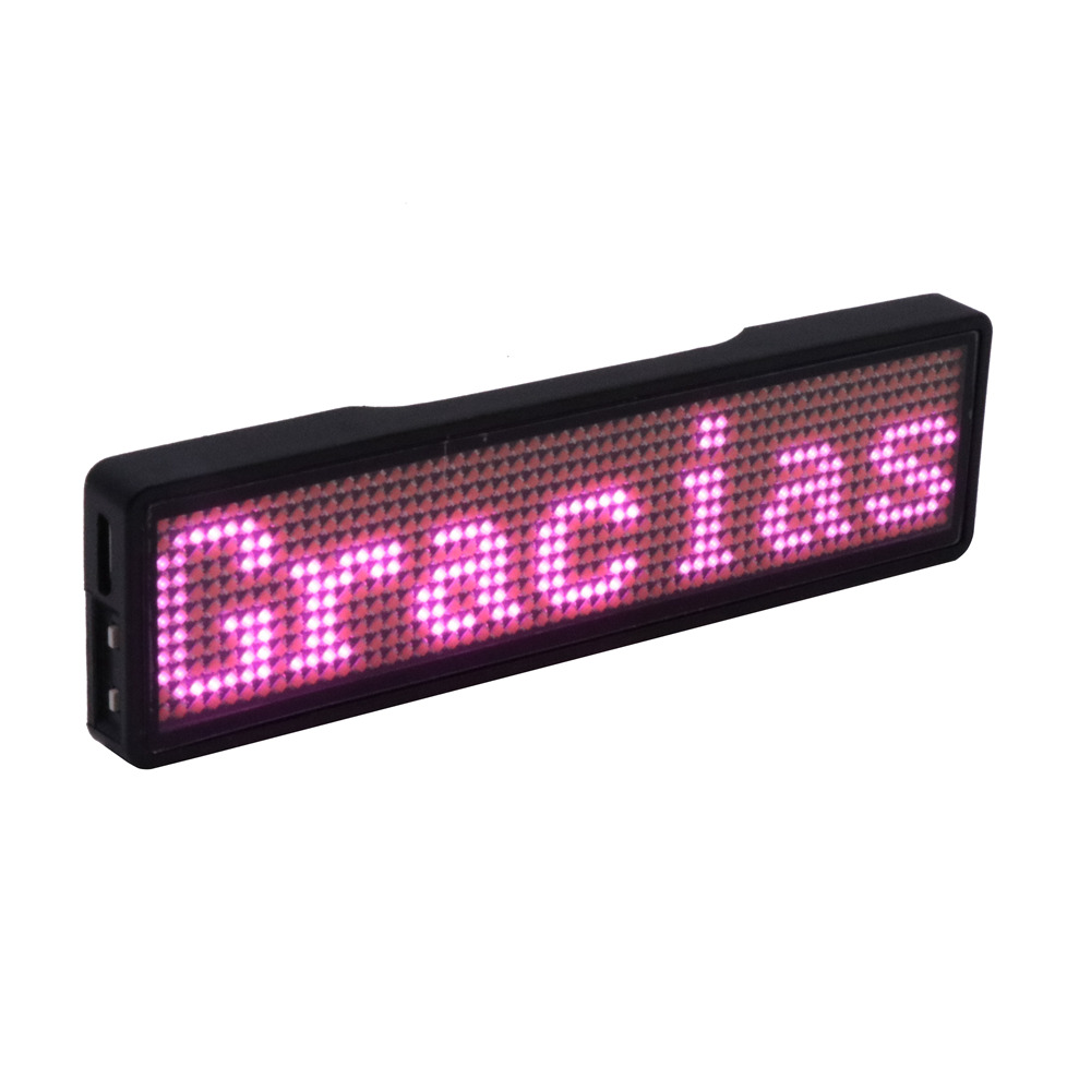 Bluetooth LED name badge programmable LED display rechargeable adverting light for restaurant waiter party event exhibition show