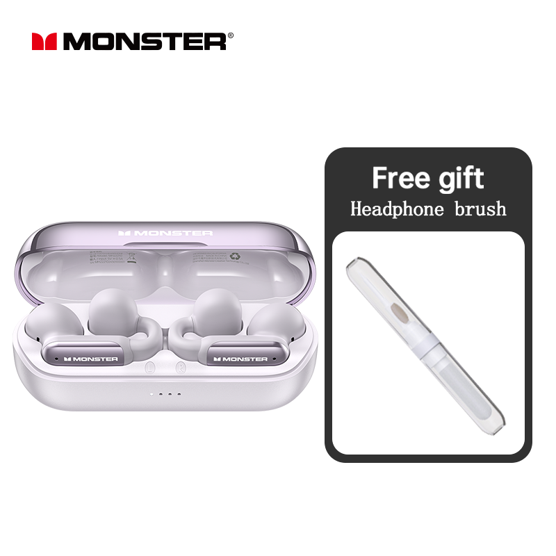 Monster AC601 TWS auriculares Bluetooth estéreo HiFi HD llamada Clip en auriculares reducción de ruido auriculares para juegos deportes al aire libre correr: YELLOW