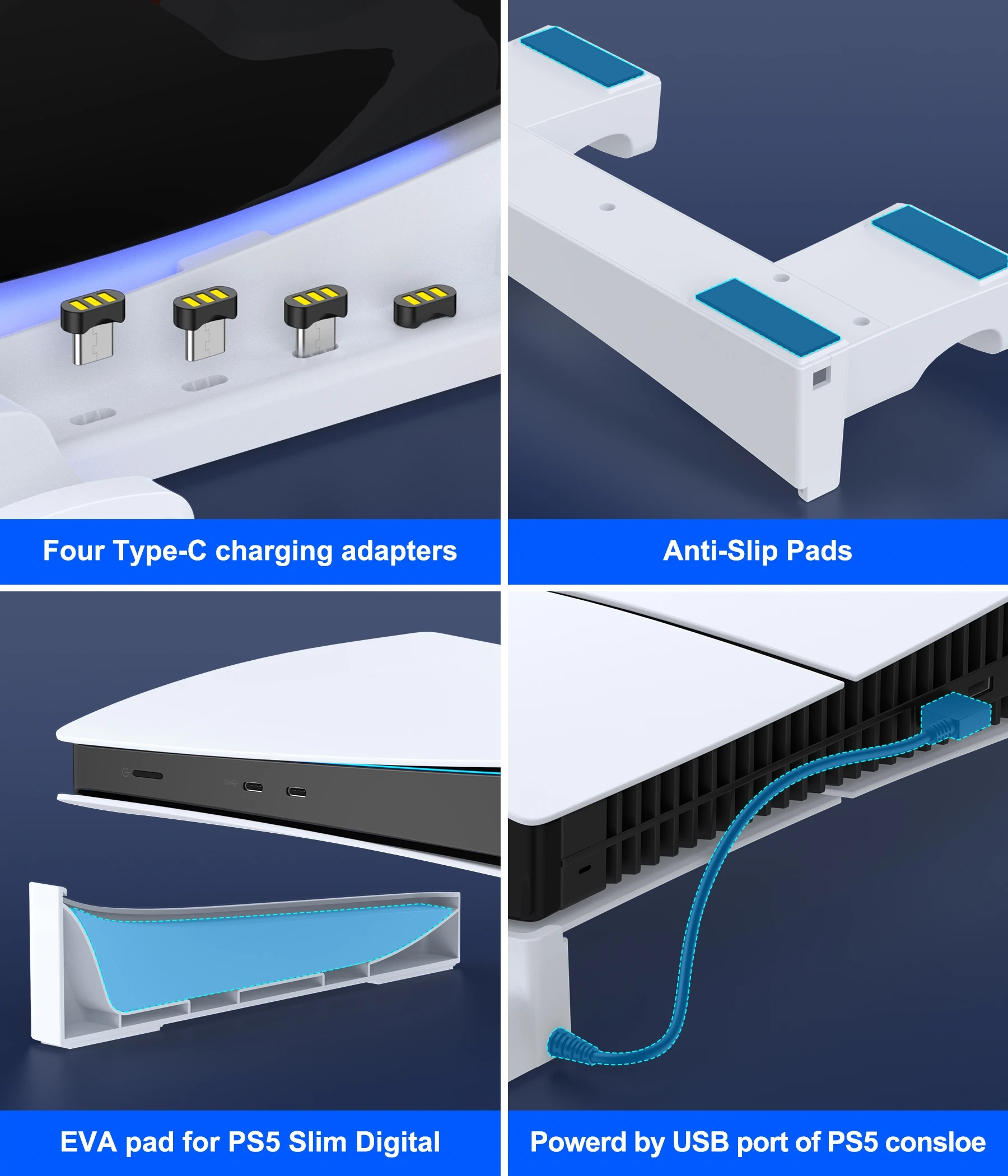 BEBONCOOL PH100 For PS5 Pro ＆ Slim Digital / Disc Version Cooling Fan Embedded Radiator Suitable For PlayStation 5 PRO
