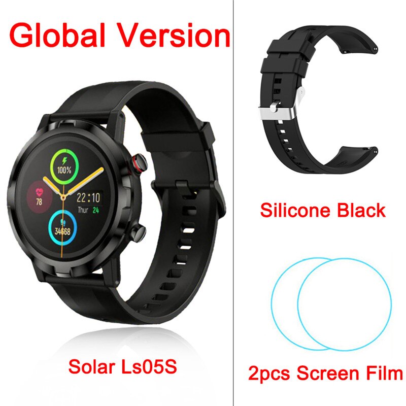 Youpin Haylou LS05S Smart Watch Full Touch Fitness Tracker Blood Pressure IP68 Waterproof Smartwatch Haylou RT For iOS Android: Ls05S Silicone Black