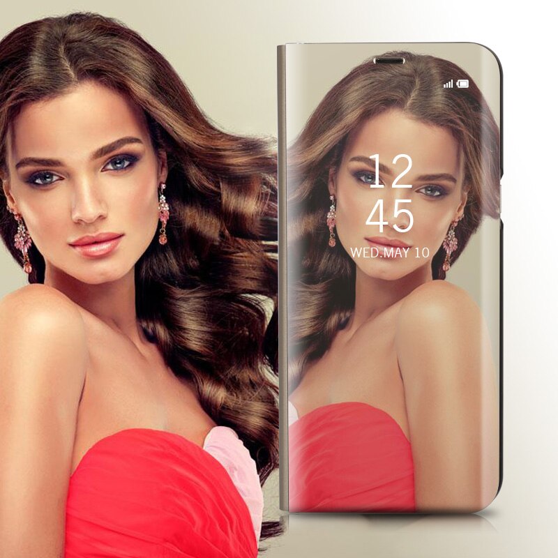 OPPOF5 Spiegel Flip Fall Für OPPO F5 Luxus Clear View PU Leder Abdeckung Für OPPO F5 Fall für OPPO F 5