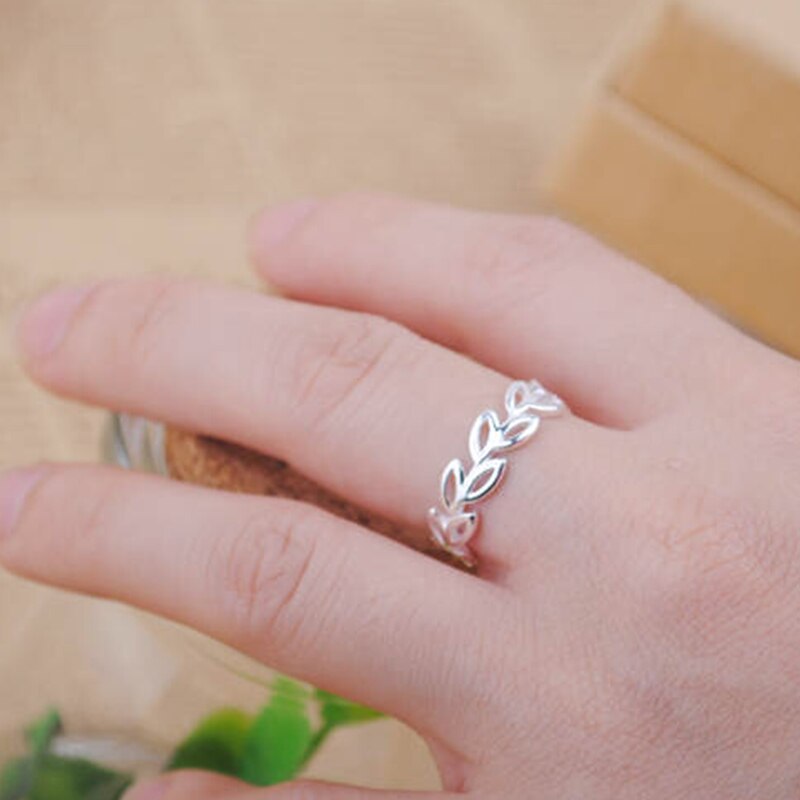 Persönlichkeit retro Silber Überzogene Blatt Liebe Umarmung Ringe Für Frauen Schmuck Neue Kreative Offenen Ring Anillos Einstellbar