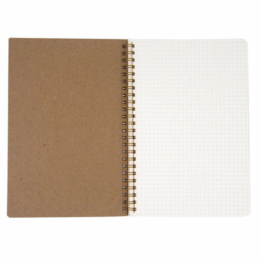 Medium A5 Dotted Grid Spiral Notebook Journal Cardboard Soft Cover 100 Pages