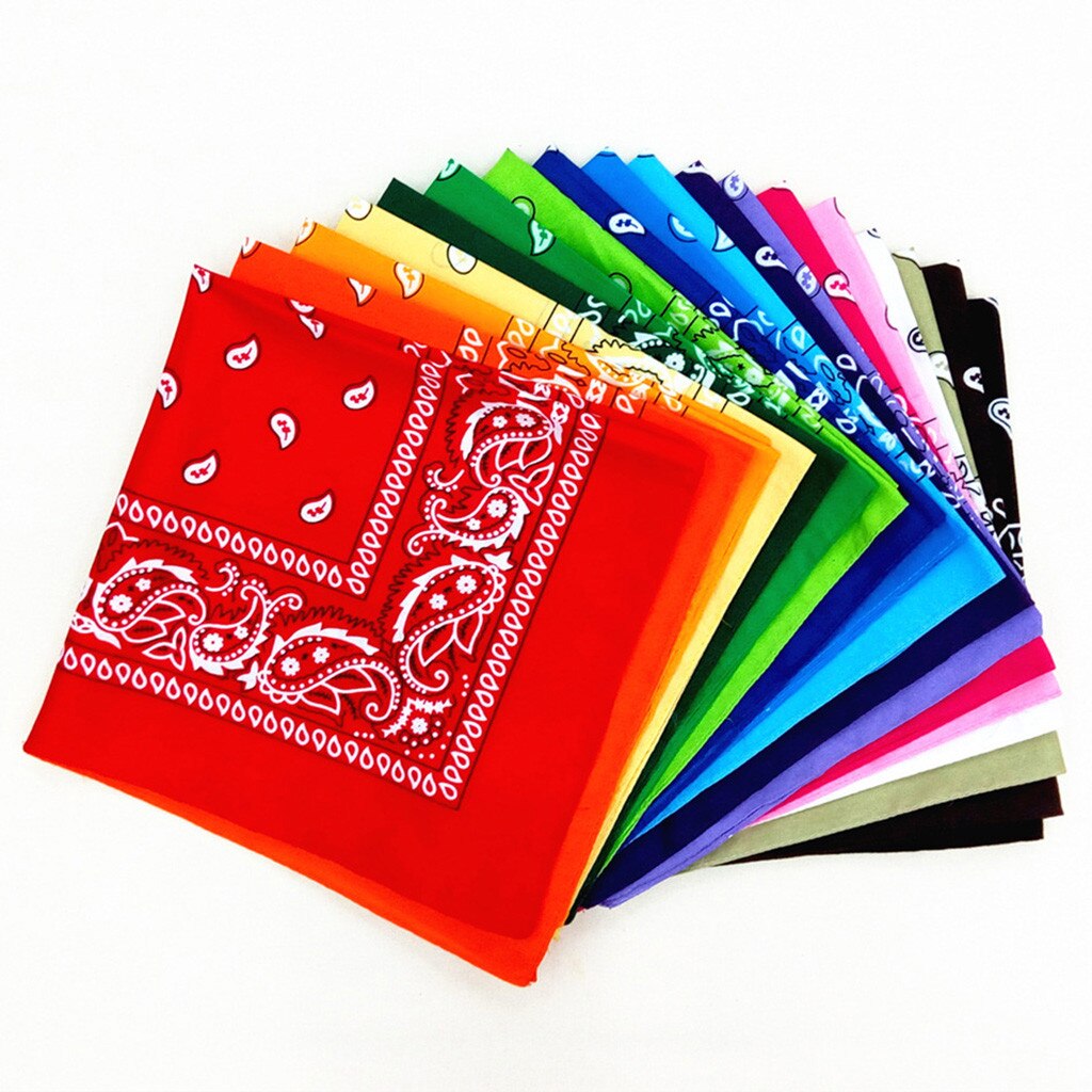 Baumwolle Neue Tie-Gefärbt Kopftuch Paisley Blättern Bandana Tie-Gefärbt Quadratischen wiederverwendbare Radfahren gesichtsmaske Mund Gesicht Schal