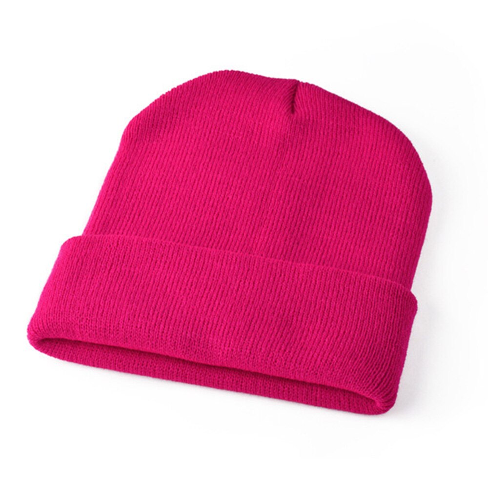 Unisex beanie hatte stilfuld strik hue til vinter dagligt slid varm holde blød stretchy: Fersken