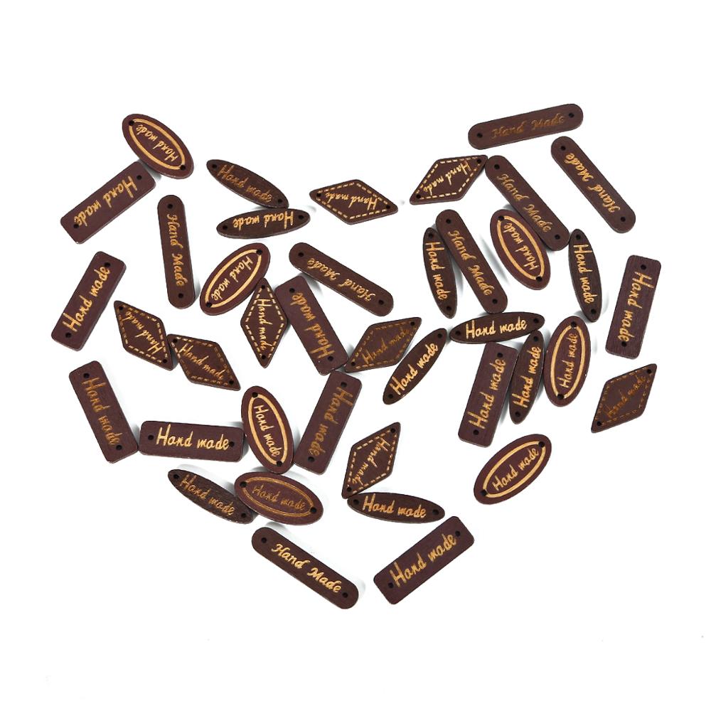 Mix-briljant-vorm 50 stuks/lot gemengde kleuren handgemaakte letters naaien natuurlijke houten knopen kleding decoratie naaien scrapbooking thuis