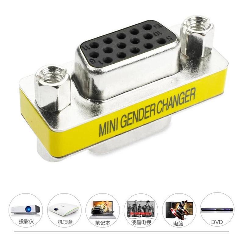 DB15 female/hole VGA adapter serial port hole to hole 15 female to 15 female three-row socket serial port adapter