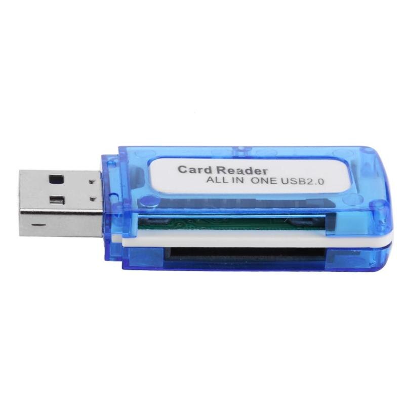 ALLOYSEED Portable 4 in 1 Memory Card Reader Multi Card Reader USB 2.0 All in One Cardreader for Micro SD TF MS Micro M2