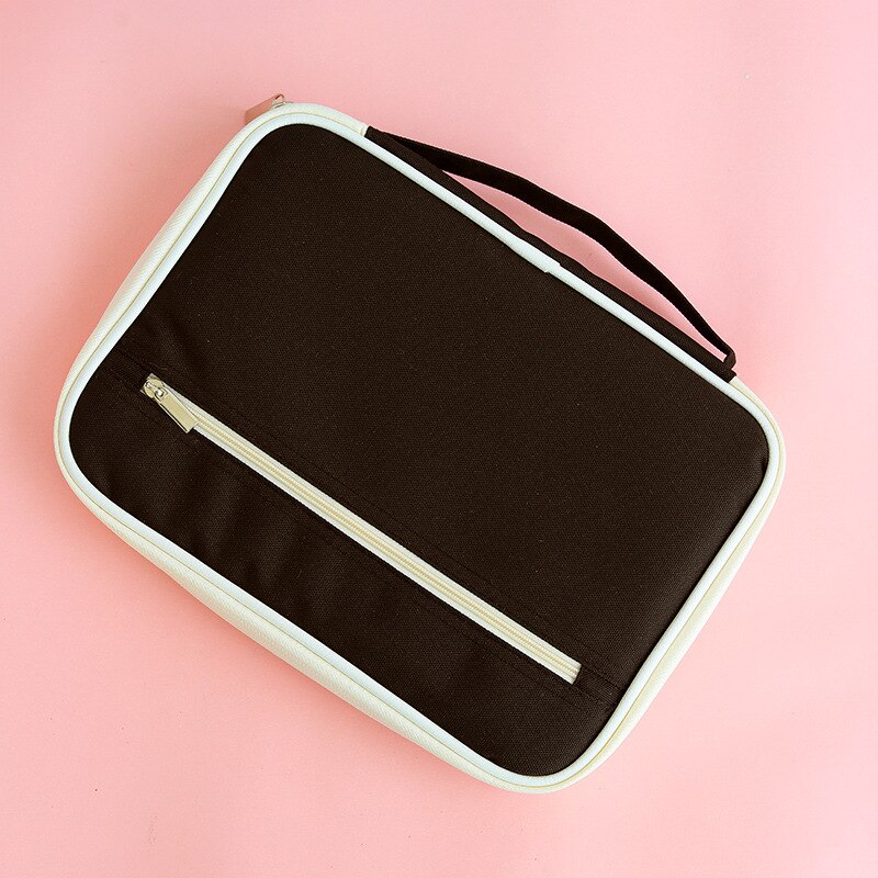 Large Capacity Document Bag Multifunction File Folder Home Travel Organizer Holder School Office File Folder Supply: Pink