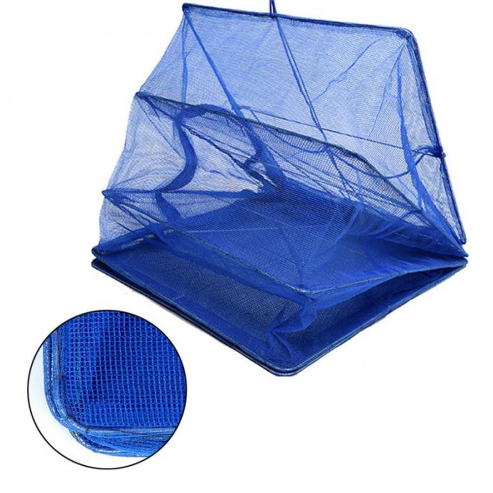 Foldable 4 Layers Drying Net Fish Net Drying Rack Hanging Vegetable Fish Dishes Dryer Net 40 x 40 x 65cm