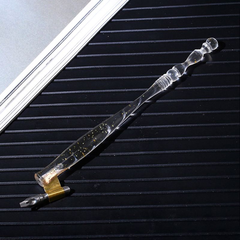 Antique anglais Oblique calligraphie Dip stylo plume support écriture à la main cuivre Scrip stylo plume