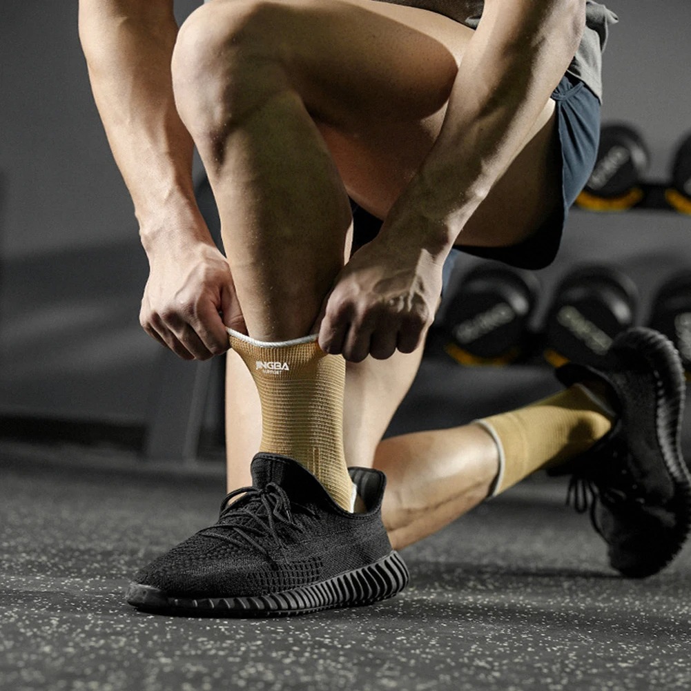 2 stuks gebreide enkelsteun voor verstuikingen artritis tendinitis hardlopen voetbal voetbescherming enkel mouw sok sport enkelbandje