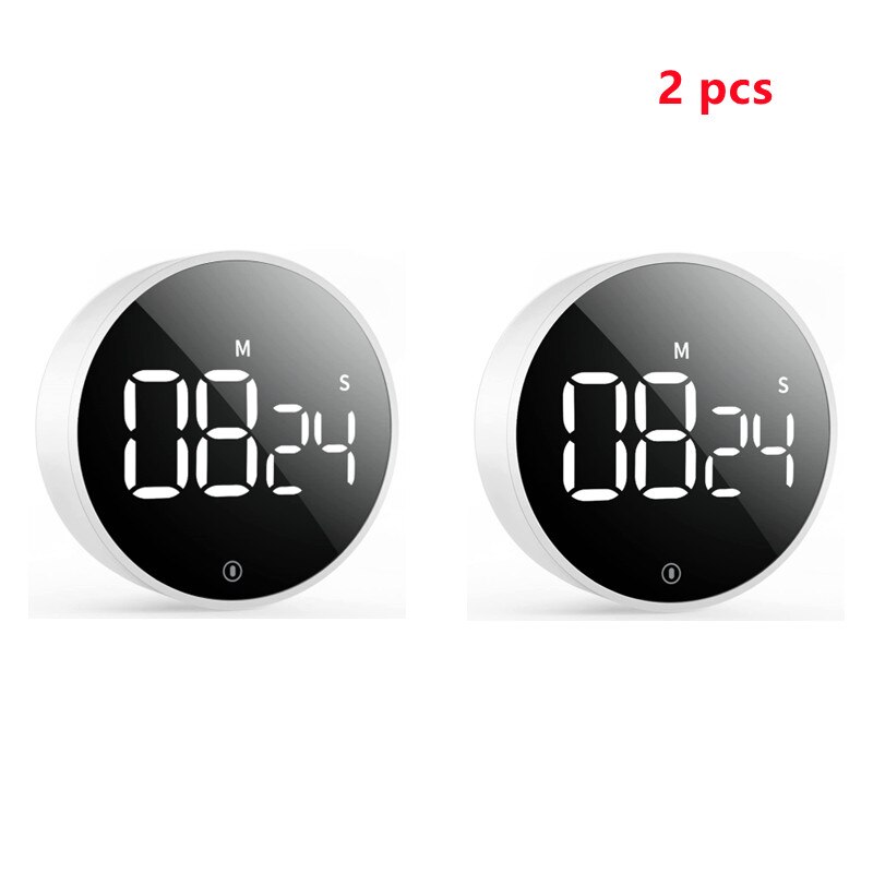 xiaomi mijia Miiiw Digital Kitchen Timer Magnetic Countdown Timer with 3 Volume Levels 2 Non-Slip Pads Egg with Large LED Screen: 2 pcs