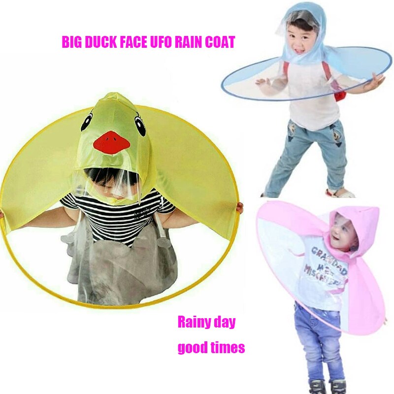 Baby gelb ente regenmantel UFO regenmantel Ich bin freien Mantel transparent wasserdicht regenmantel mit TikTok