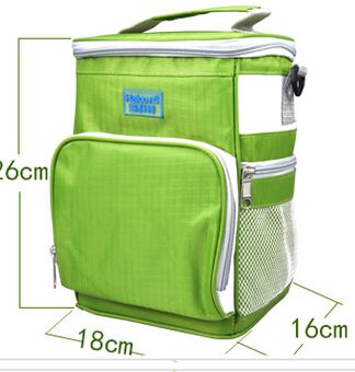 branded big waterproof thermal picnic cooler bag lunch box vehicle insulated cool shoulder bags ice pack food fresh handbags: Green