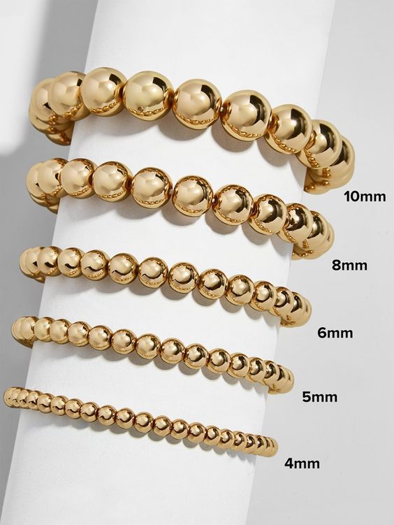 Las mujeres de adolescente Color oro múltiples capas pulseras cuenta Natural CCB bola elástica elástico de las mujeres de la pulsera de la joyería de los hombres de