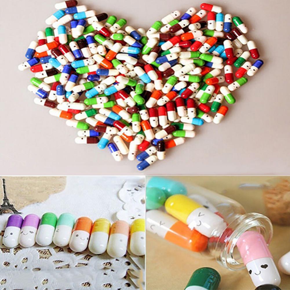 50 Pcs Mini Capsule Fles Leuke Liefde Vriendschap Bericht Pil Vorm Wens Fles