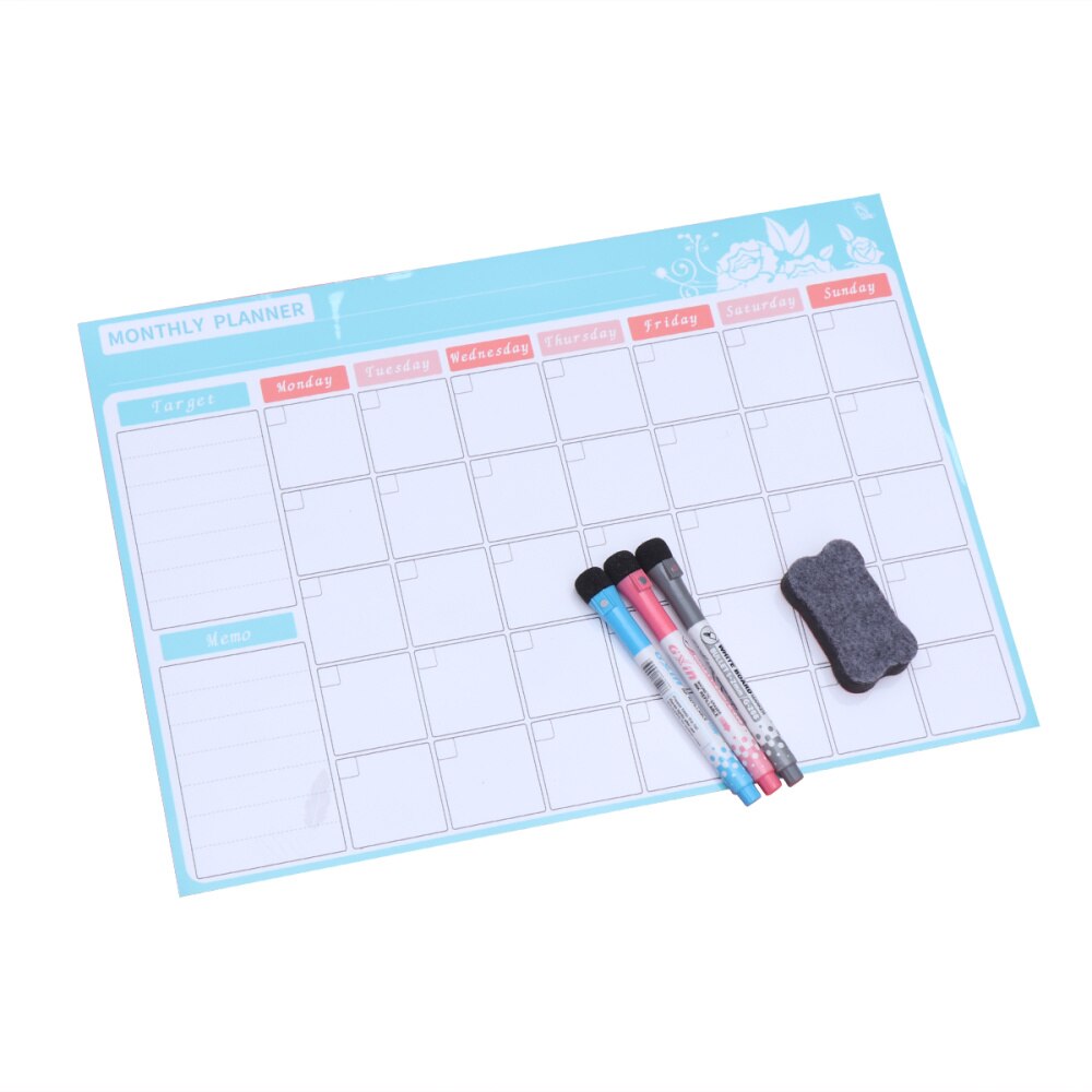 1 Set 40X30Cm Maandelijkse Plan Magnetische Whiteboard Creatieve Pet Flexibele Magneet Board Notities Herinneringen Memo Voor Thuis kantoor Refr