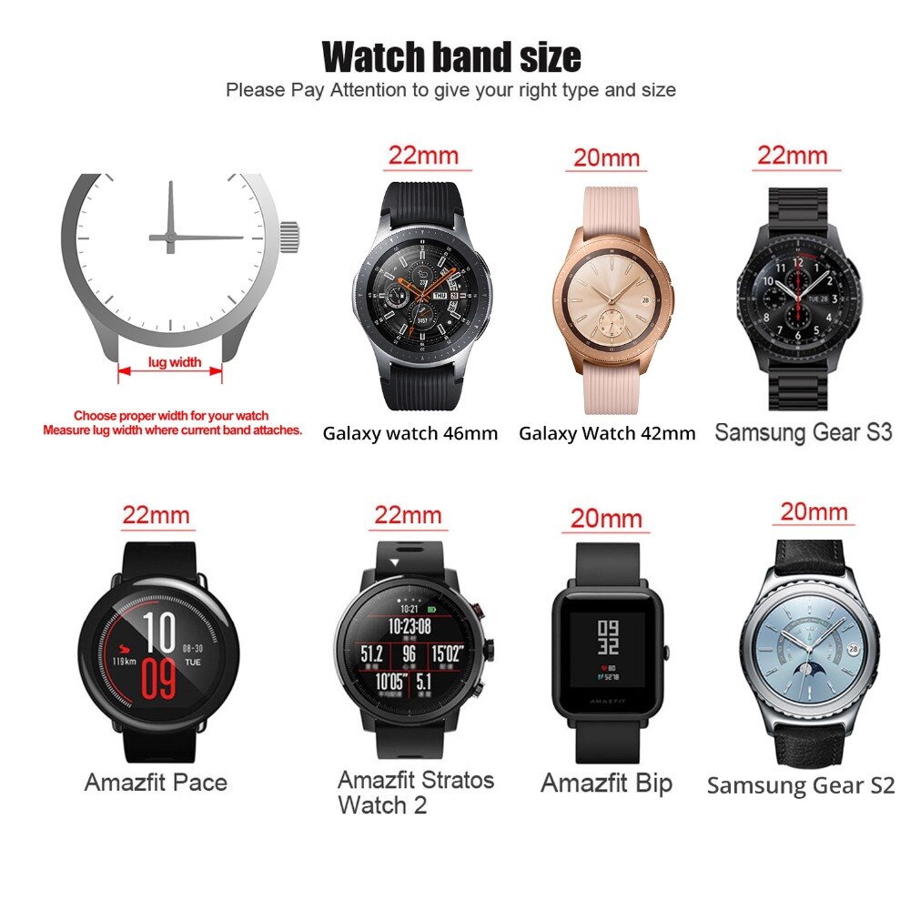 18 20 22 24mm urrem i kalveskind til amazfit huawei gt galaxy ur 42 46mm gear  s3 urrem quick release