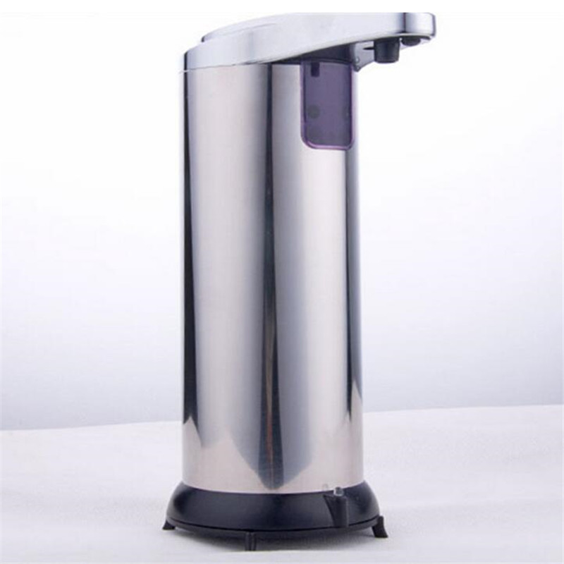 250ml køkken rustfrit stål automatisk sæbedispenser ir sensor automatisk berøringsfri desinfektionsmiddel til flydende sæbe