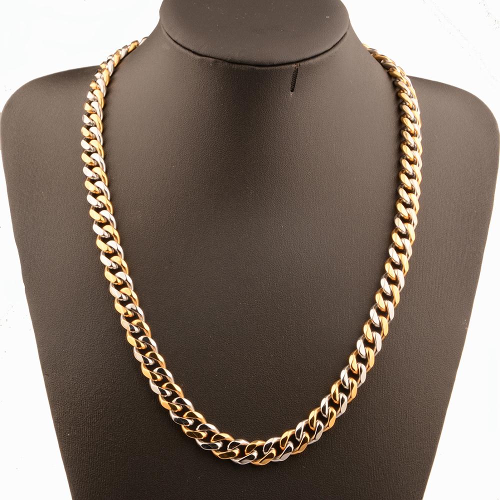 Tiasri Curb Cuban Link Kette Kragen Choker Männer Halskette Armband Edelstahl Schmuck Freund 10mm