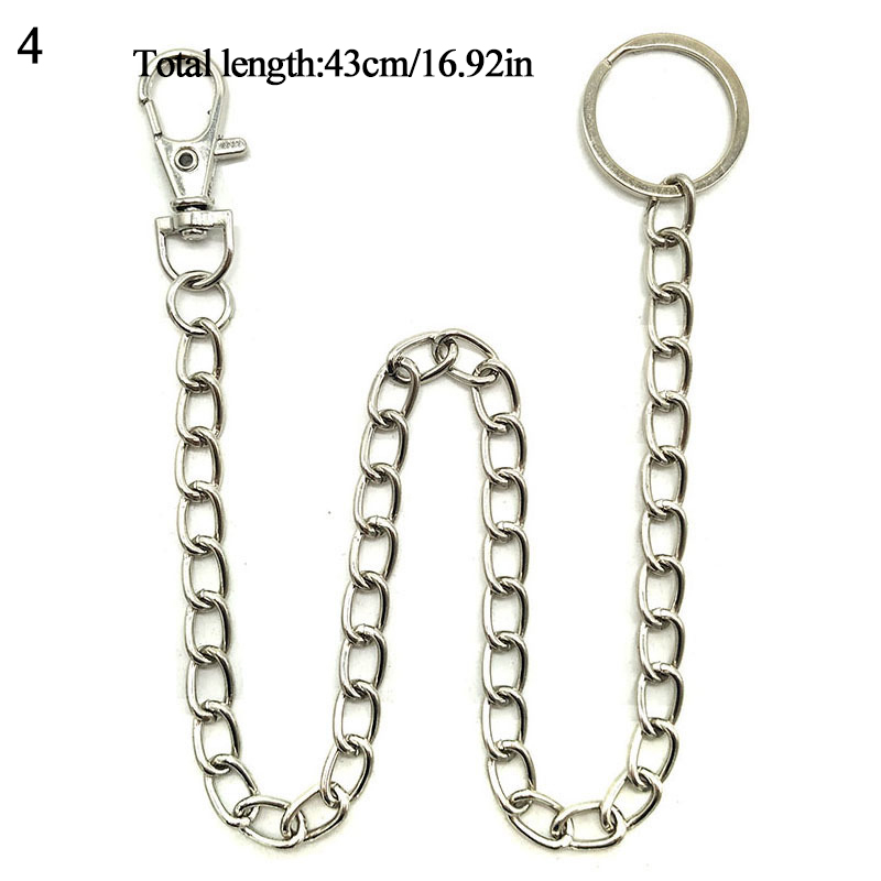 Rock Punk crochet pantalon pantalon taille lien ceinture chaîne métal portefeuille argent chaîne hommes et femmes taille bijoux: 4