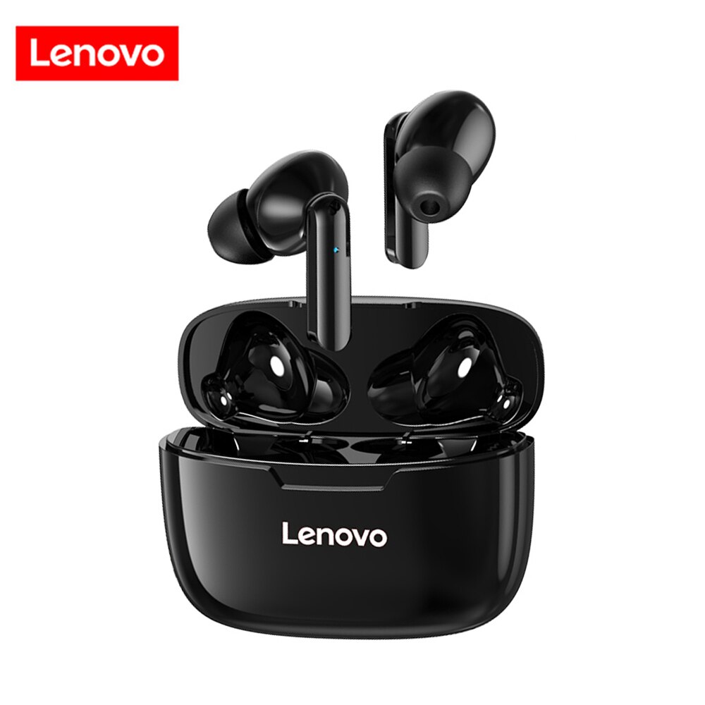 Lenovo TWS Earbuds Bluetooth 5.0 Wireless Earphone LP1/LP1S/LP2/X9/XT90/X18 Noise Cancelling with Mic Sport Earphones: XT90 black