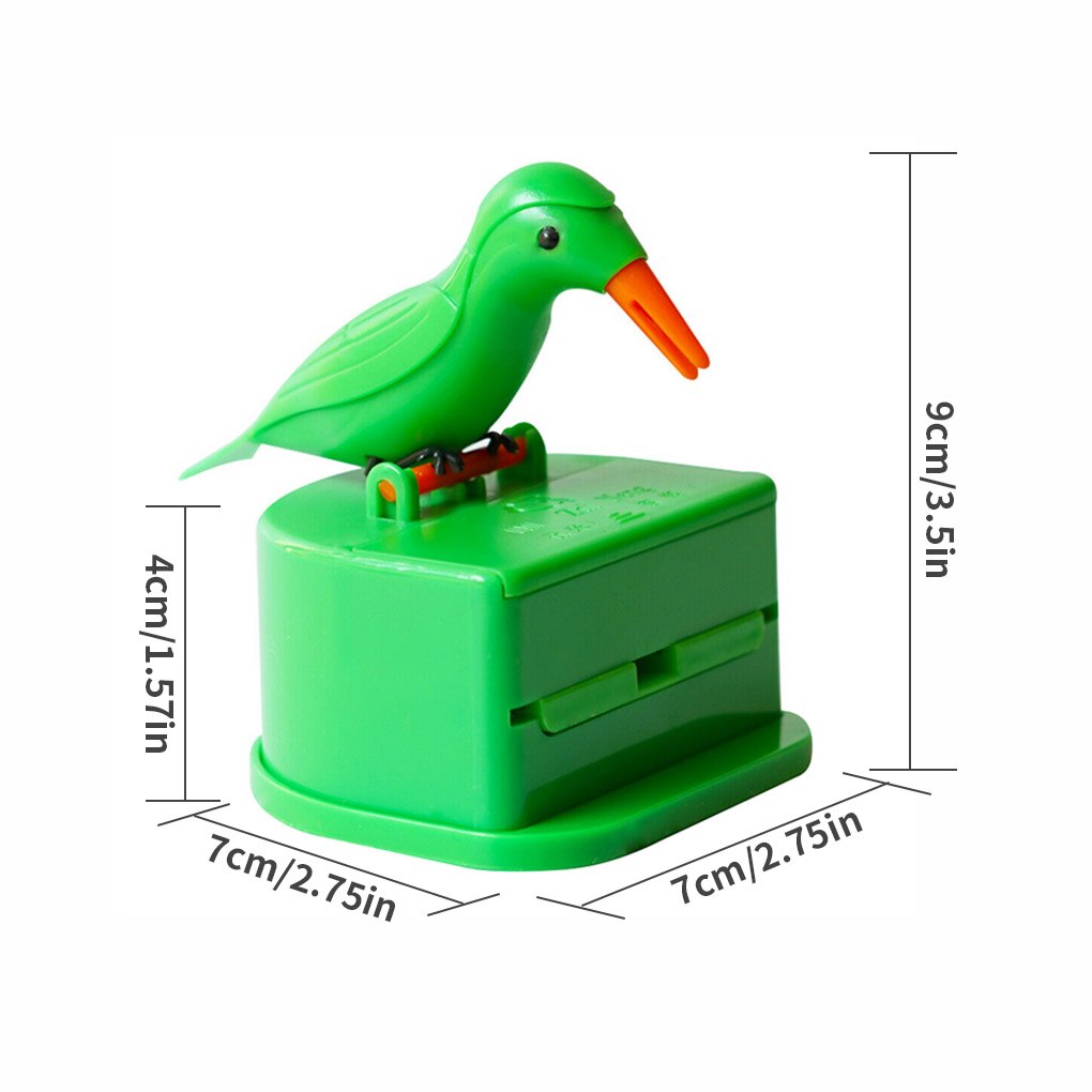 Toothpick Box Toothpick Storage Case Full-Automatic Dispenser Bird Shape ABS Holder Small Bird Bamboo Stick Box: 5