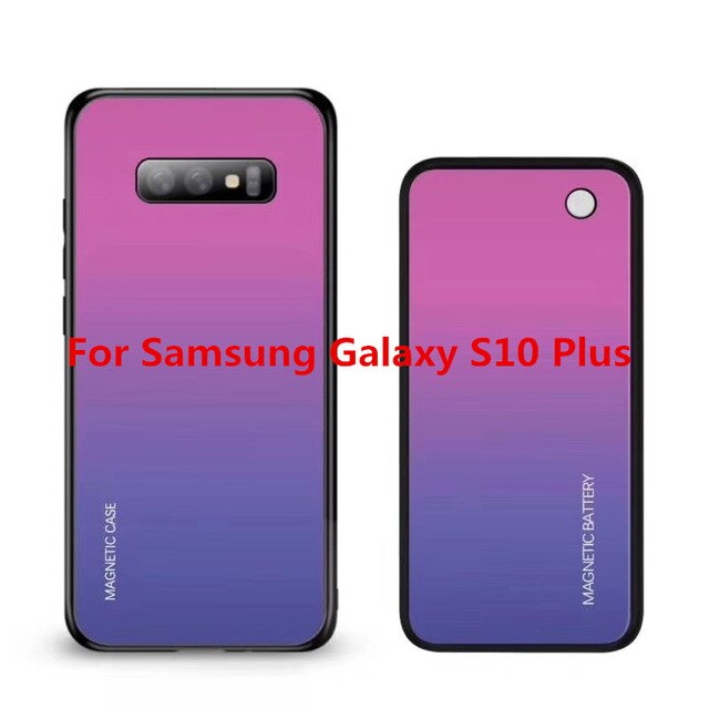 Kqjys trådløse powerbank opladningscover til samsung galaxy  s10 plus batterietuier magnetiske batteriopladeretuier: Lyserød