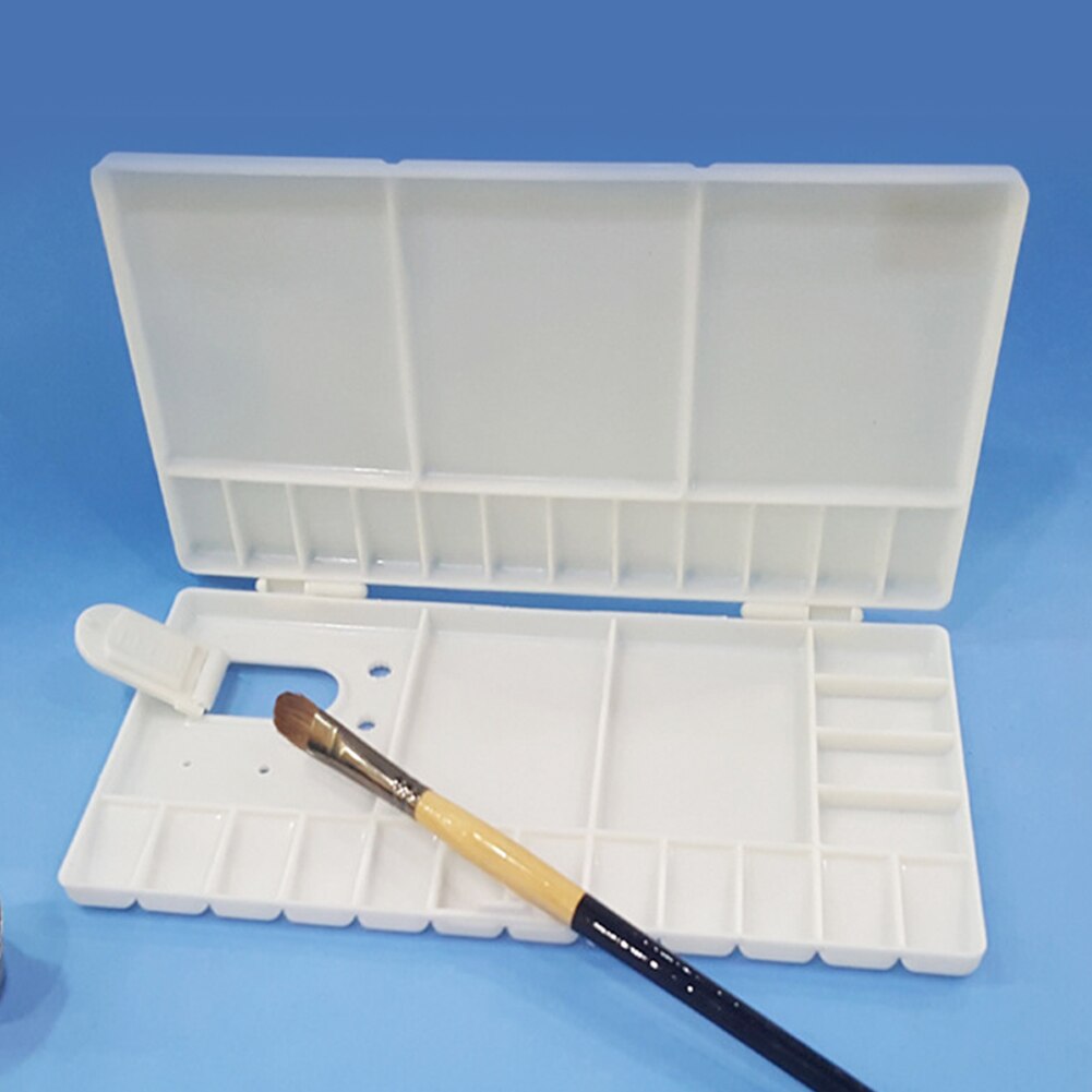 33 Grid Foldable Artist White Tray Painting Box Empty Art Supplies Plastic Watercolor Tool Storage Paint Palette
