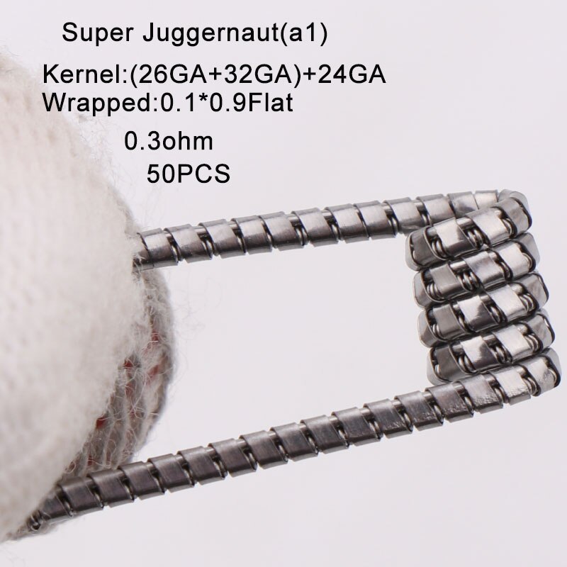 XFKM 50 pz/pacco Gigante juggernaut bobine Seper juggernaut Clapton bobina Alien taiji super Clapton Resistenza di Riscaldamento rda bobina: super-juggerna-a1-50