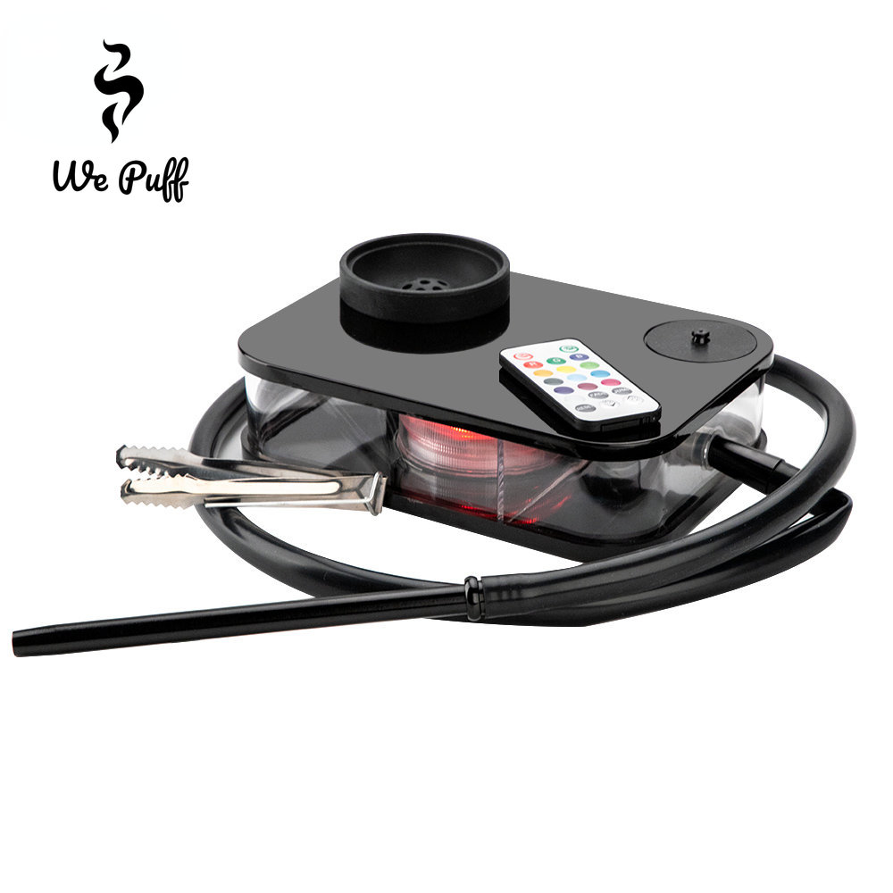 WE PUFF Set di narghilè Shisha in acrilico stile libro con luce LED colorata Ciotola per chicha Tubo dell'acqua Narguile Kit completo Cachimbas