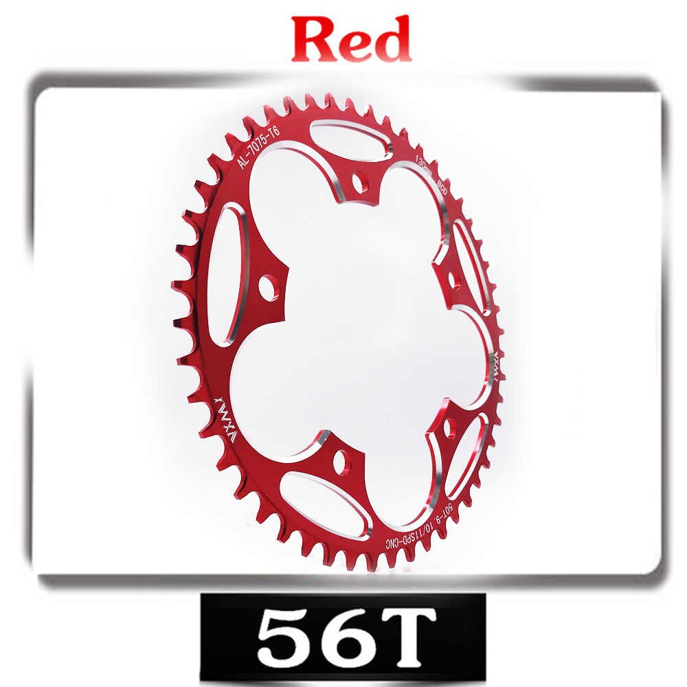 Ronde smalle brede kettingblad racefiets fiets 130 bcd 50t 52t 54 t 56t 58t 60t crankstel tandplaat onderdelen 130 bcd: 56t rode