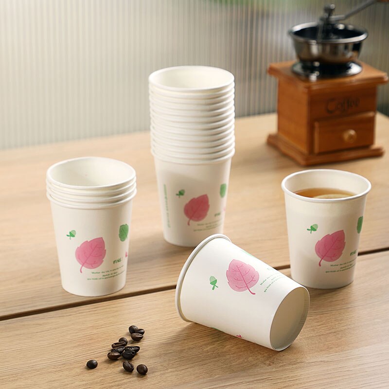 50PCS Disposable Paper Drink Cup for Coffee Milk Cola 250ml Takeaway Dessert Cups Bubble Tea Cup Non-deforming Kraft Paper Cups