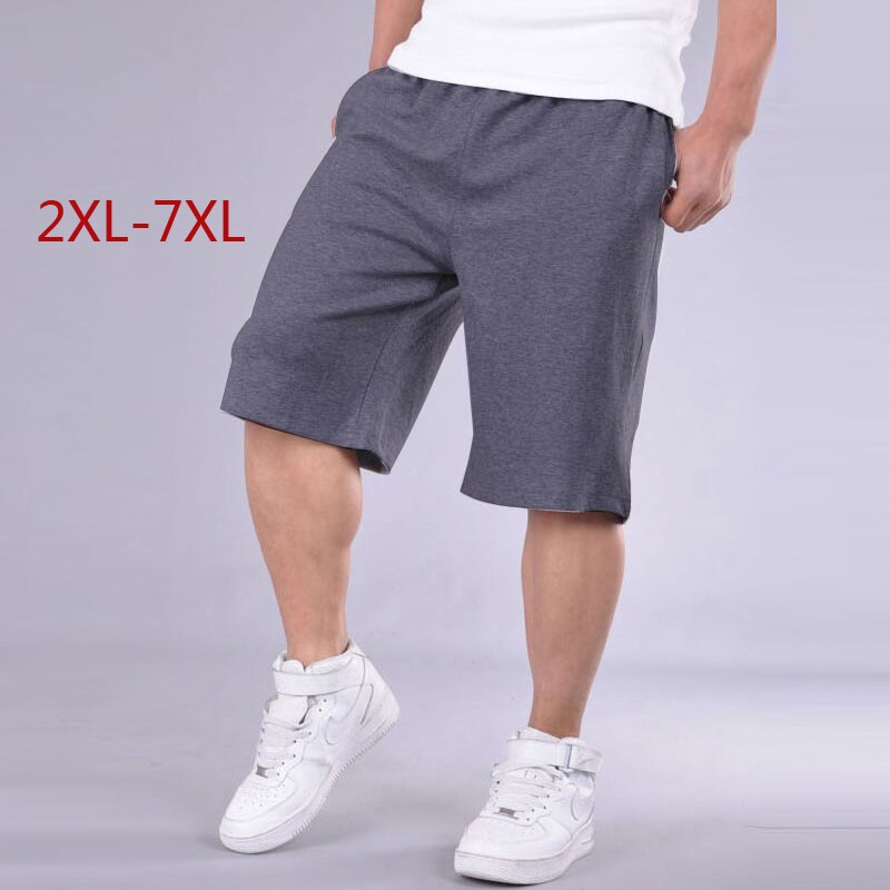 Stor storlek shorts herr solid baggy lösa elastiska shorts bomull casual plus size shorts extra stora stora plus storlek 4xl 5xl 6xl 7xl
