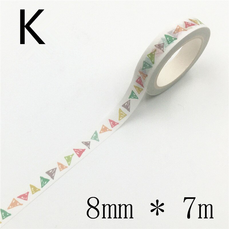 Autocollant amour et feuilles pour scrapbooking, étiquette scrapbooking, ruban de masquage décoratif, matériel en papier, Album Photo Escolar, Washi, Diy bricolage, 7m * 8mm: K