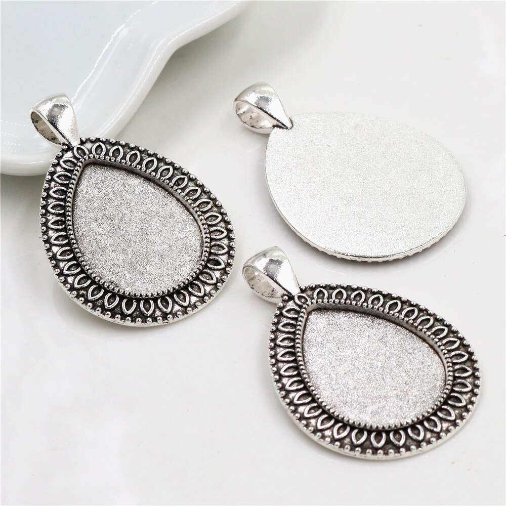 10pcs 18x25mm Inner Size 4 Colors Style Cameo Cabochon Base Setting Charms Pendant necklace findings: C2-43