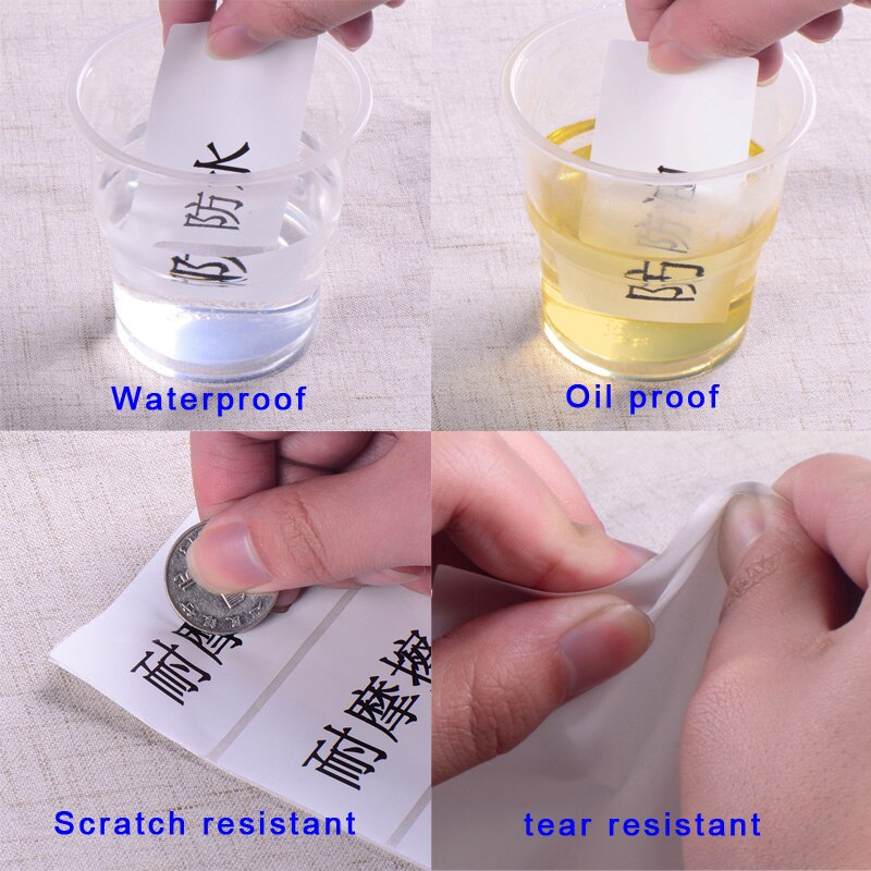 Waterdicht Polypropyleen 30 40 50 60 70 80 90 100Mm Vinyl Thermische Overdracht Carbon Printer Label Blanco Witte Pp Stickers In Rol