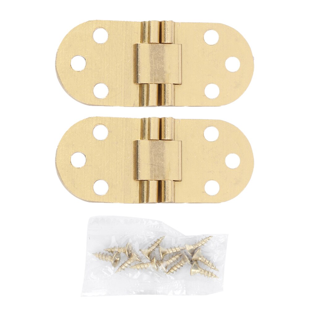Brass Hinges Connectors with Screws for Table Folding Table Cabinet Door: Golden 1