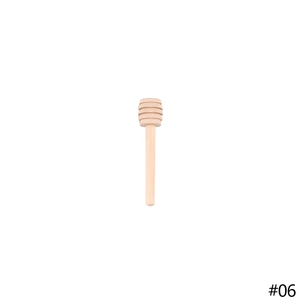 Palo de madera para goteo de miel, dispositivo de cocina con mango largo, palo de mezcla en espiral, herramientas para miel: 06 / 1 pc