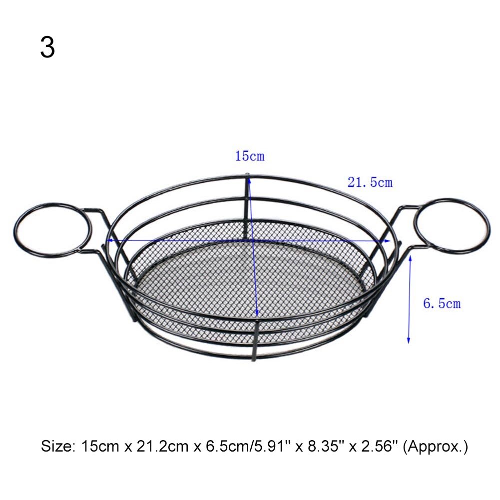 French Fries Basket Stainless Steel Food Storage Rack Snack Icing French Fry Containers Tin Pails Wedding Birthday Party Favors: 3