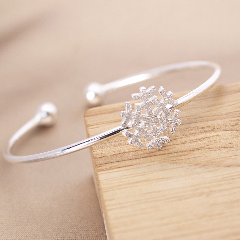 Pin de Plata de Ley 925 para mujer, adorno de flor de simulación encantador, pulsera colorida de estilo de niña, de Navidad: 030