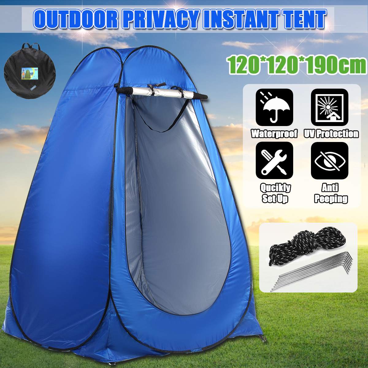 Popping Up Pod Changing Room Privacy Tent Easy Set Up Portable Outdoor Shower Tent Camp Toilet Rain Shelter for Camping, Beach