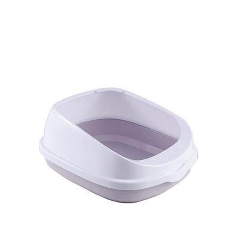Arenero semicerrado con valla alta, caja de arena para gatos con cuchara para excrementos, estuche de basura para entrenamiento, inodoro antisalpicaduras, orinal para mascotas: Gray / M