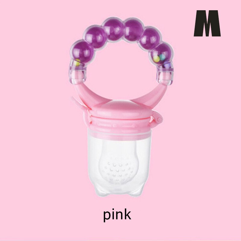 Pasgeboren Baby Fruit Muziek Bijtring Tepel Voedsel Mordedor Bite Baby Siliconen Bijtringen Veiligheid Feeder Bite Voedsel Bijtring Mondverzorging: Pink M