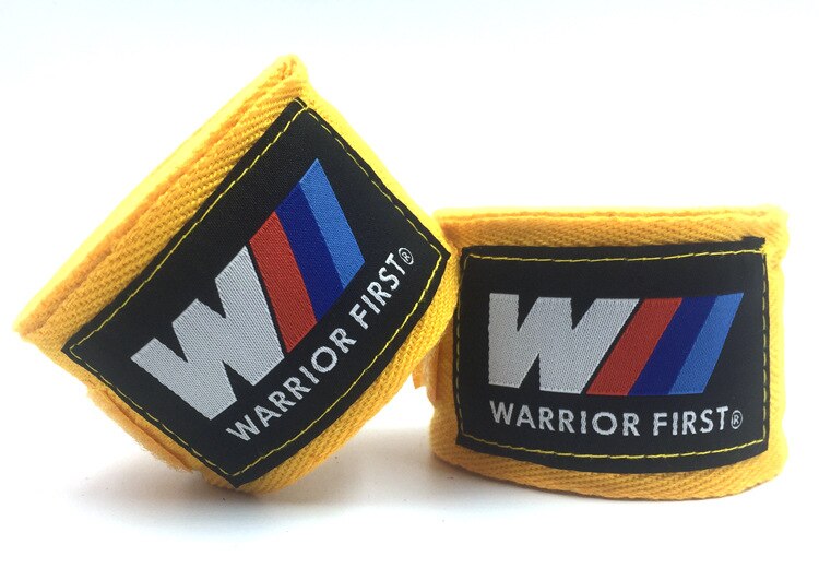 Envolturas de mano de boxeo Muay Thai MMA, de algodón sólido, artes marciales, Kickboxing, vendas de muñeca, equipo de protección DEO, 3/5 metros: Yellow / 5 meters