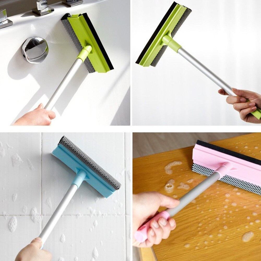 Aluminum Long Handle Window Brush Double Sides Soft Sponge Cleaner Glass Wiper Car Windows Squeegee Brushes Home Cleaning Tools